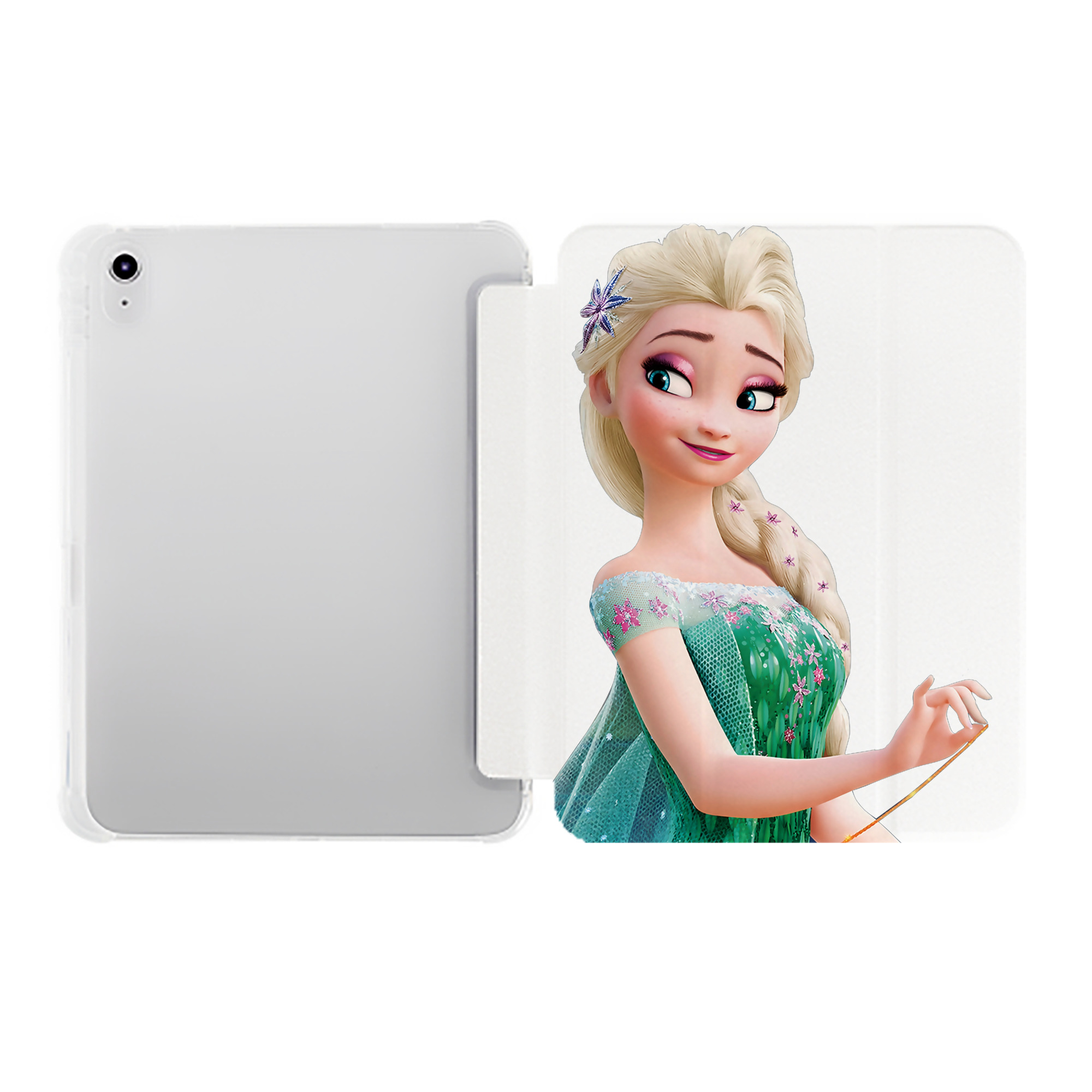 （画像用） アナと雪の女王 アンナ エルサ Frozen Anna Elsa IPad ケース ペン収納付き 三つ折りスタンド PUレザー×シリコン 対応機種9.5/10.5/10.9インチ
